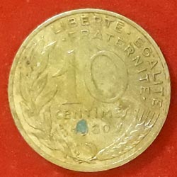 Ten Centimes Coin Reverse